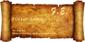Füller Endre névjegykártya